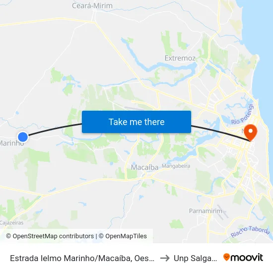 Estrada Ielmo Marinho/Macaíba, Oeste | Nova Descoberta to Unp Salgado Filho map