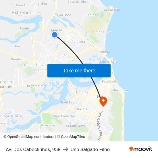Av. Dos Caboclinhos, 958 to Unp Salgado Filho map