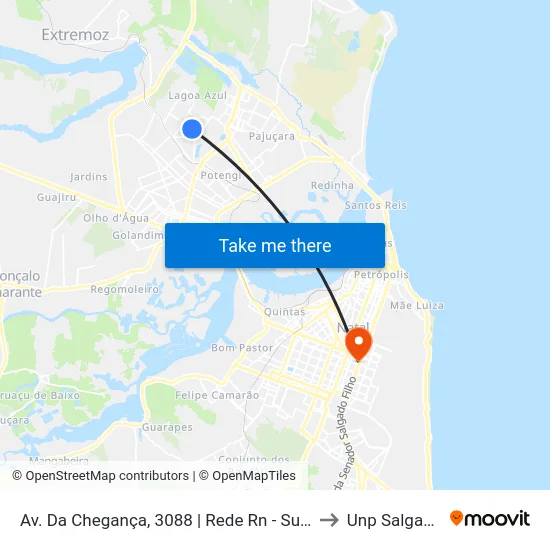 Av. Da Chegança, 3088 | Rede Rn - Supermercado Vollet to Unp Salgado Filho map