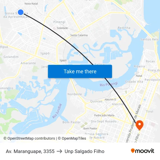 Av. Maranguape, 3355 to Unp Salgado Filho map