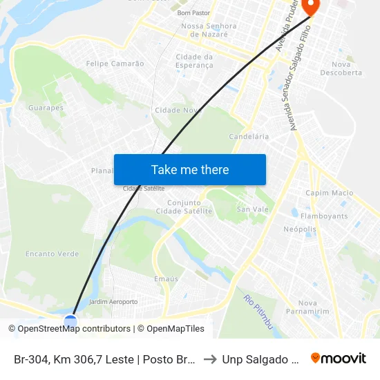 Br-304, Km 306,7 Leste | Posto Br / Dore to Unp Salgado Filho map