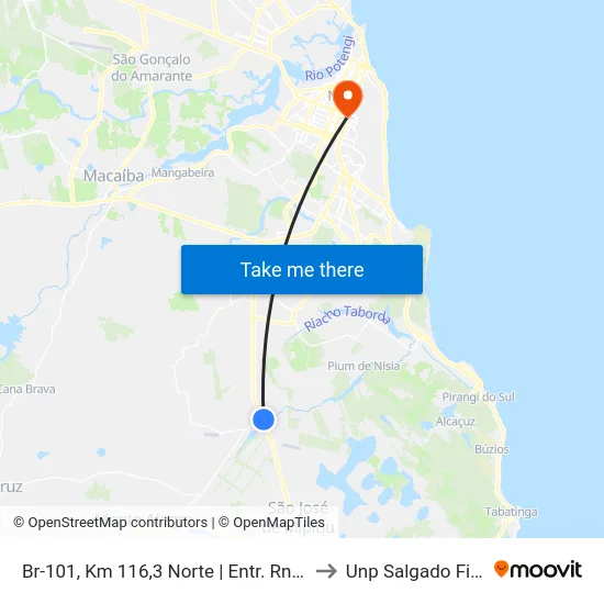Br-101, Km 116,3 Norte | Entr. Rn-316 to Unp Salgado Filho map