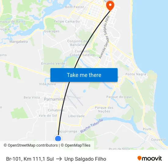 Br-101, Km 111,1 Sul to Unp Salgado Filho map