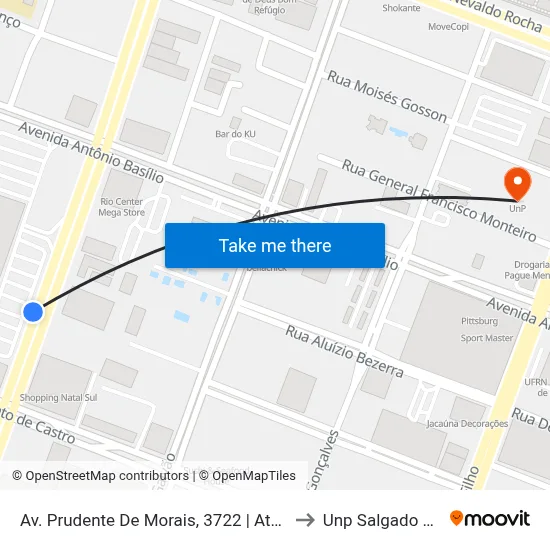 Av. Prudente De Morais, 3722 | Atacadão to Unp Salgado Filho map