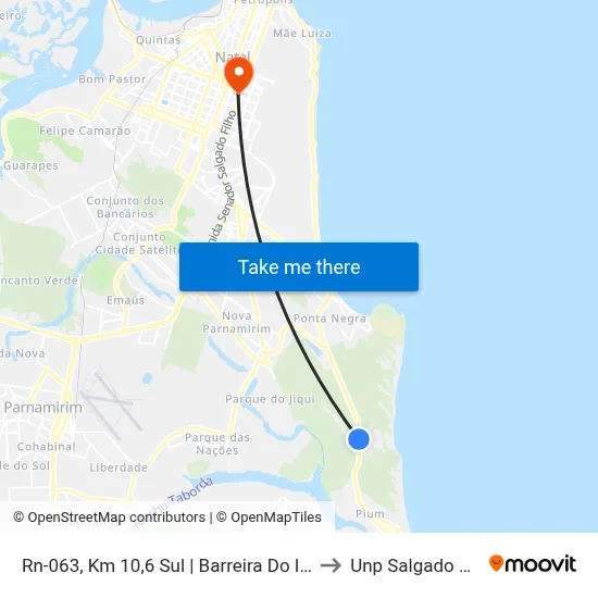 Rn-063, Km 10,6 Sul | Barreira Do Inferno to Unp Salgado Filho map