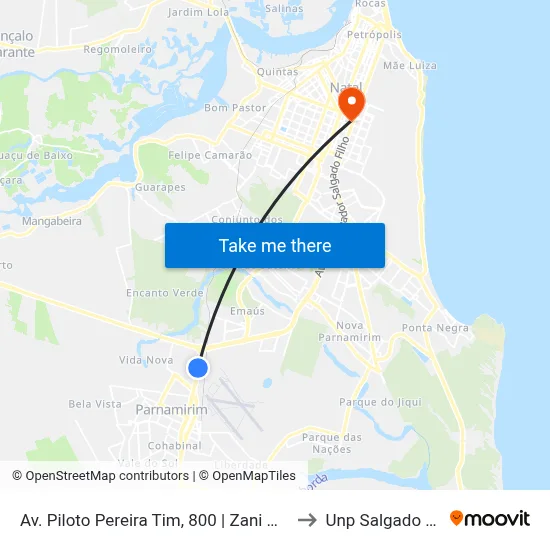 Av. Piloto Pereira Tim, 800 | Zani Madeiras to Unp Salgado Filho map