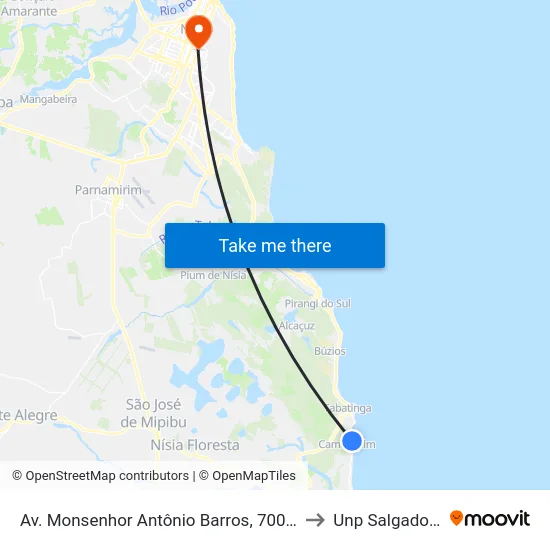 Av. Monsenhor Antônio Barros, 700 | Serv Club to Unp Salgado Filho map