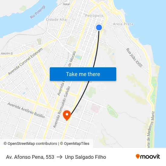 Av. Afonso Pena, 553 to Unp Salgado Filho map
