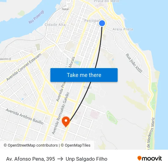Av. Afonso Pena, 395 to Unp Salgado Filho map