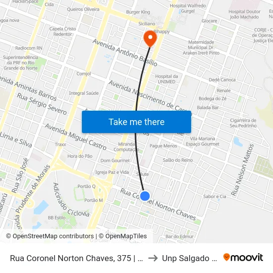 Rua Coronel Norton Chaves, 375 | Correios to Unp Salgado Filho map