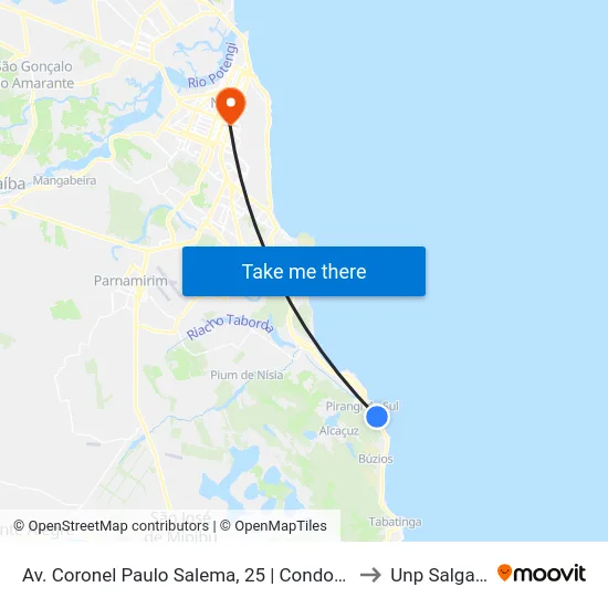 Av. Coronel Paulo Salema, 25 | Condomínio Village De Búzios to Unp Salgado Filho map