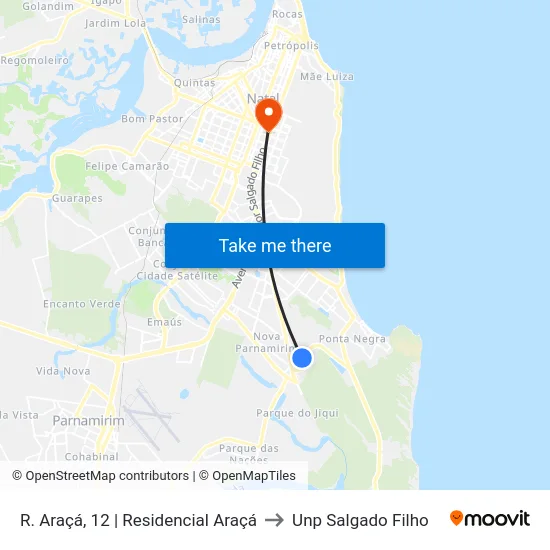 R. Araçá, 12 | Residencial Araçá to Unp Salgado Filho map
