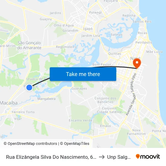 Rua Elizângela Silva Do Nascimento, 69 | Terminal De Pajuçara to Unp Salgado Filho map