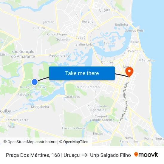 Praça Dos Mártires, 168 | Uruaçu to Unp Salgado Filho map