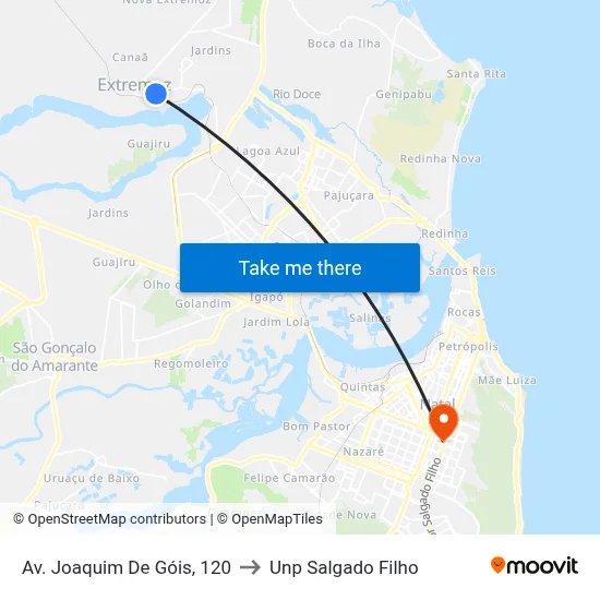 Av. Joaquim De Góis, 120 to Unp Salgado Filho map