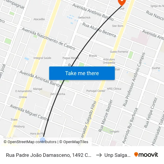Rua Padre João Damasceno, 1492 Com Av. Morais Galvão to Unp Salgado Filho map