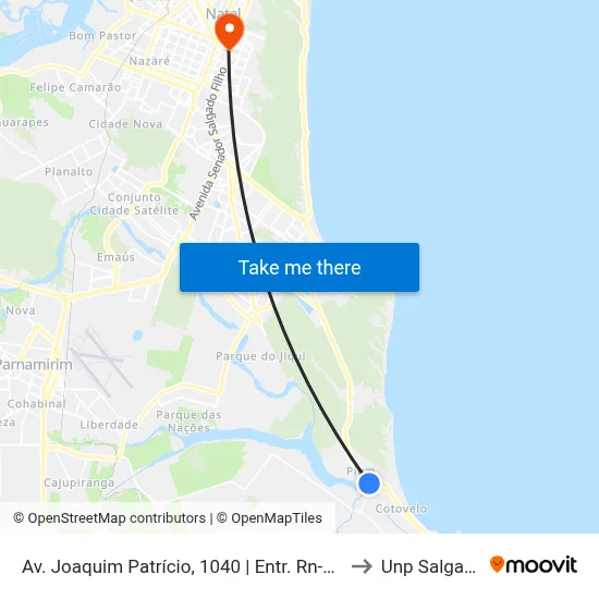 Av. Joaquim Patrício, 1040 | Entr. Rn-313 Para Parnamirim to Unp Salgado Filho map