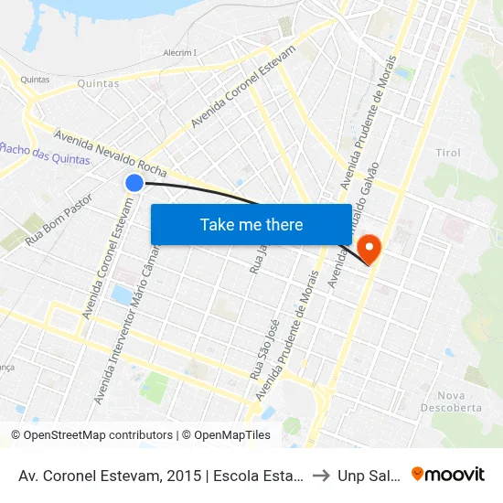 Av. Coronel Estevam, 2015 | Escola Estadual Prof. Luís Soares (Intermunicipal) to Unp Salgado Filho map