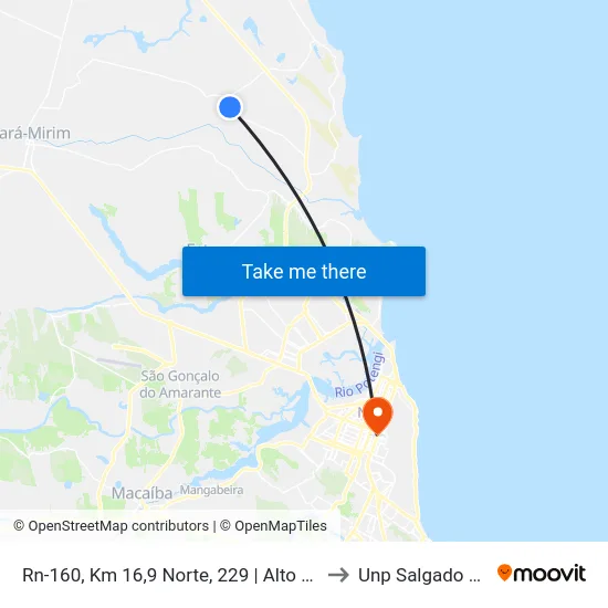 Rn-160, Km 16,9 Norte, 229 | Alto Do Sítio to Unp Salgado Filho map