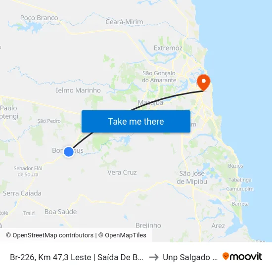 Br-226, Km 47,3 Leste | Saída De Bom Jesus to Unp Salgado Filho map
