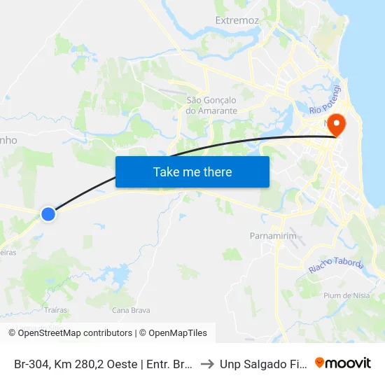 Br-304, Km 280,2 Oeste | Entr. Br-226 to Unp Salgado Filho map