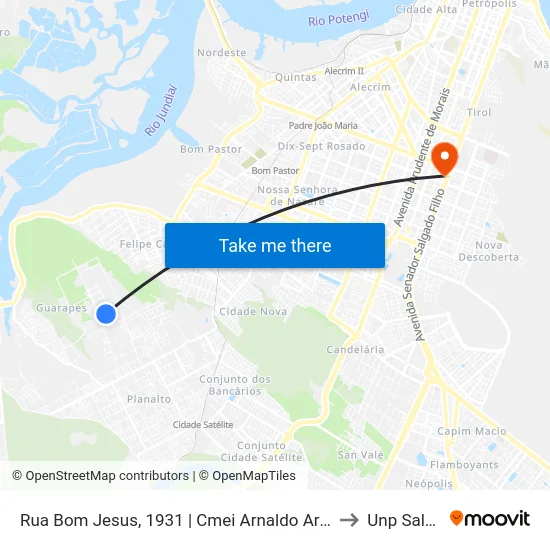 Rua Bom Jesus, 1931 | Cmei Arnaldo Arsênio De Azevedo - Sentido Planalto to Unp Salgado Filho map
