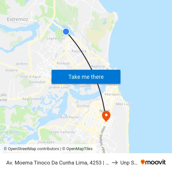 Av. Moema Tinoco Da Cunha Lima, 4253 | Escola Municipal Professora Lourdes Godeiro - Sentido Centro to Unp Salgado Filho map