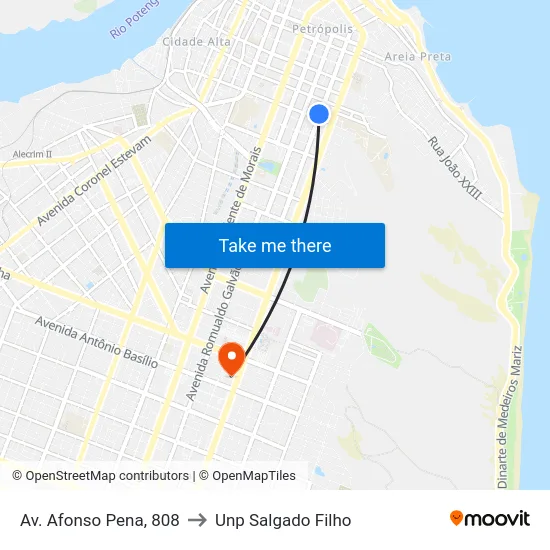 Av. Afonso Pena, 808 to Unp Salgado Filho map
