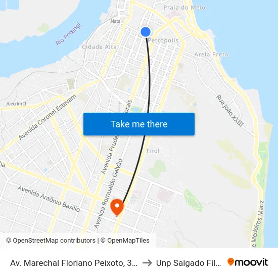 Av. Marechal Floriano Peixoto, 383 to Unp Salgado Filho map