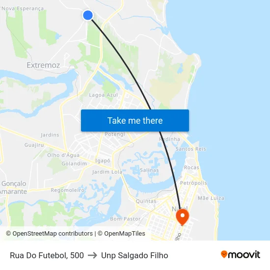 Rua Do Futebol, 500 to Unp Salgado Filho map