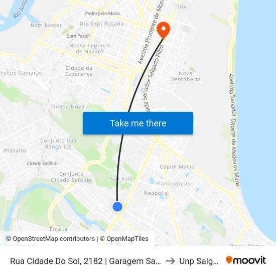 Rua Cidade Do Sol, 2182 | Garagem Santa Maria / Colégio Piaget to Unp Salgado Filho map