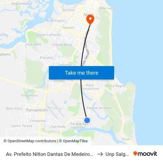 Av. Prefeito Nilton Dantas De Medeiros, 151 | Terminal Coophab to Unp Salgado Filho map
