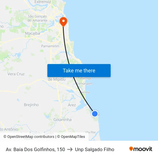 Av. Baía Dos Golfinhos, 150 to Unp Salgado Filho map