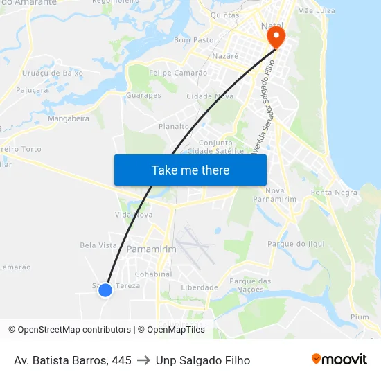 Av. Batista Barros, 445 to Unp Salgado Filho map