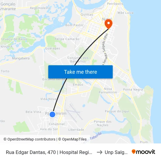 Rua Edgar Dantas, 470 | Hospital Regional Dr. Deoclécio Marques to Unp Salgado Filho map