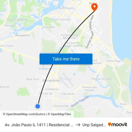 Av. João Paulo Ii, 1411 | Residencial Iderval Medeiros to Unp Salgado Filho map