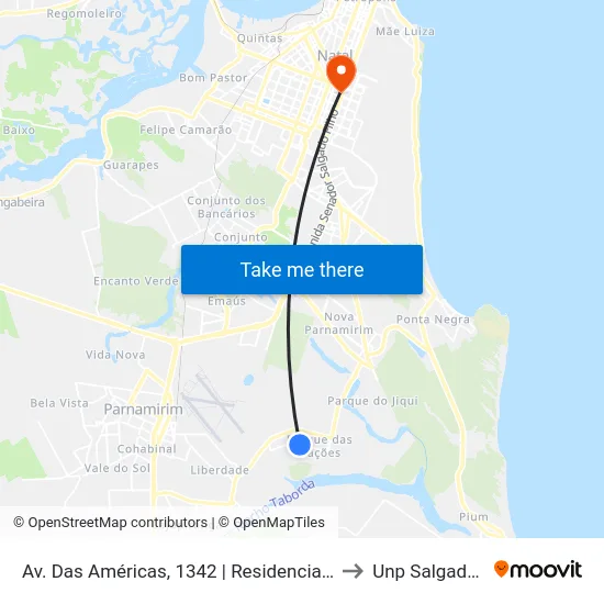 Av. Das Américas, 1342 | Residencial Green Club II to Unp Salgado Filho map