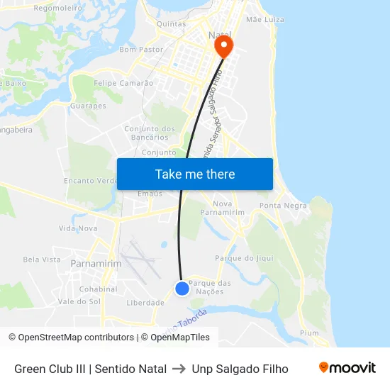 Green Club III | Sentido Natal to Unp Salgado Filho map