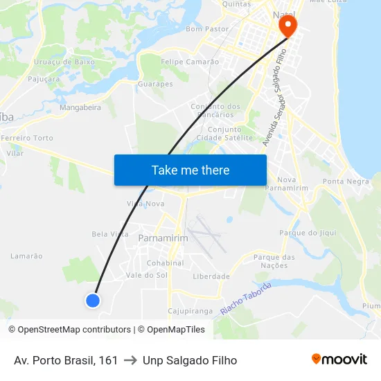 Av. Porto Brasil, 161 to Unp Salgado Filho map