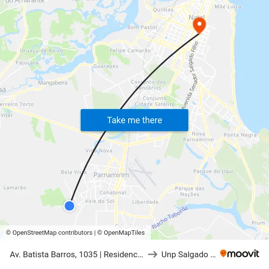 Av. Batista Barros, 1035 | Residencial Jatobá to Unp Salgado Filho map