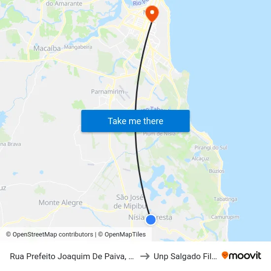 Rua Prefeito Joaquim De Paiva, 137 to Unp Salgado Filho map