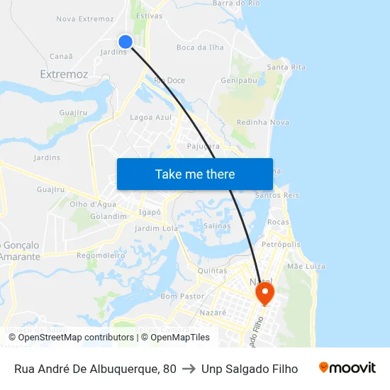 Rua André De Albuquerque, 80 to Unp Salgado Filho map