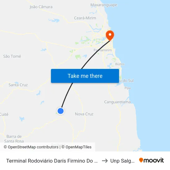 Terminal Rodoviário Darís Firmino Do Nascimento | Passa E Fica to Unp Salgado Filho map