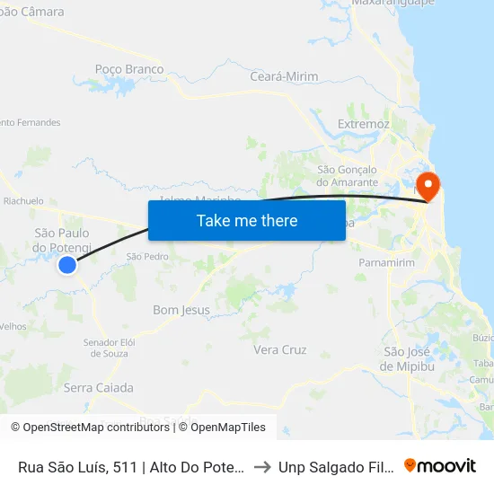 Rua São Luís, 511 | Alto Do Potengi to Unp Salgado Filho map