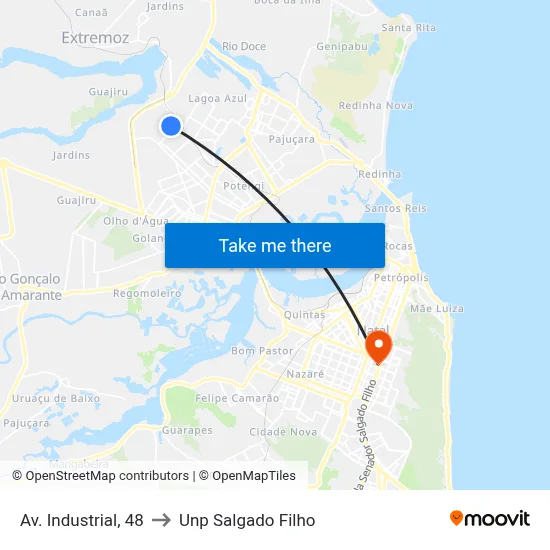 Av. Industrial, 48 to Unp Salgado Filho map
