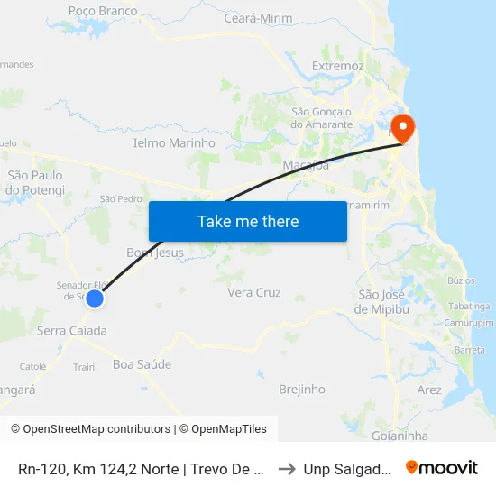 Rn-120, Km 124,2 Norte | Trevo De Elói De Souza to Unp Salgado Filho map