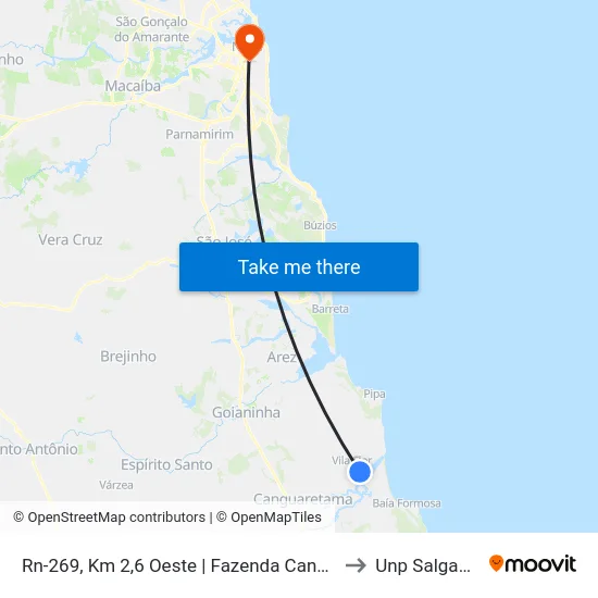 Rn-269, Km 2,6 Oeste | Fazenda Cana Brava - Camanor to Unp Salgado Filho map