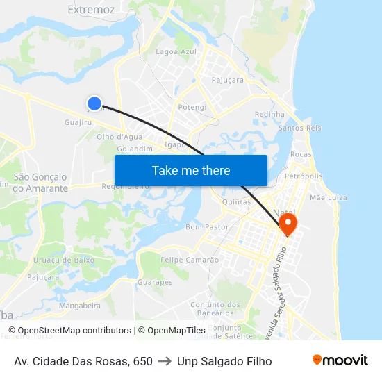 Av. Cidade Das Rosas, 650 to Unp Salgado Filho map
