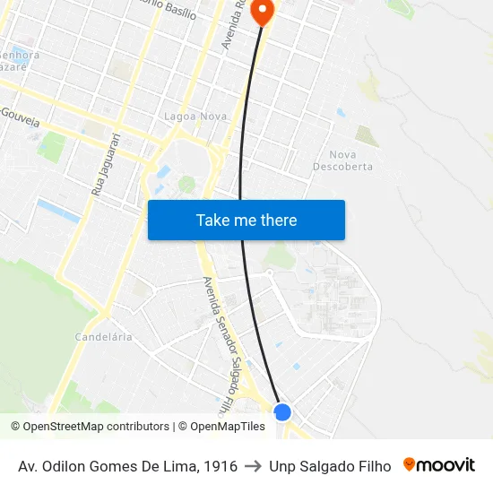 Av. Odilon Gomes De Lima, 1916 to Unp Salgado Filho map
