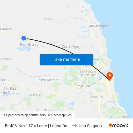 Br-406, Km 117,4 Leste | Lagoa Do Serrote to Unp Salgado Filho map